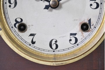 和製アンティーク　大正期から昭和初期　朝日時計製造所　 装飾的な木製ケースが魅力の振り子時計　(R-091586)