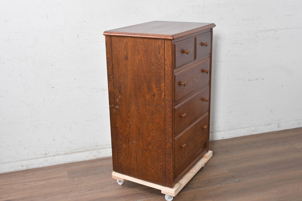 中古　三越家具　COUNTRY HOUSE(カントリーハウス)　木目を生かした引き出し5杯のチェスト　(R-091592)