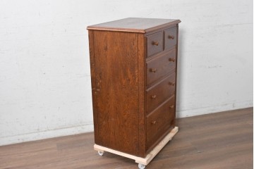 中古　三越家具　COUNTRY HOUSE(カントリーハウス)　木目を生かした引き出し5杯のチェスト　(R-091592)