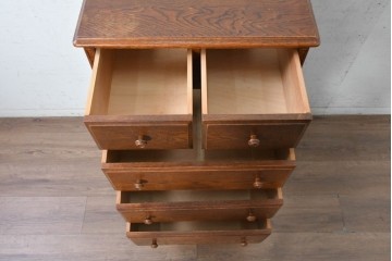 中古　三越家具　COUNTRY HOUSE(カントリーハウス)　木目を生かした引き出し5杯のチェスト　(R-091592)