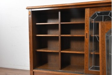 中古　三越家具　COUNTRY HOUSE(カントリーハウス)　Brugge(ブルージュ)　ステンドグラス扉のサイドボード　(R-091593)