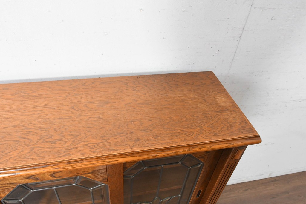 中古　三越家具　COUNTRY HOUSE(カントリーハウス)　Brugge(ブルージュ)　ステンドグラス扉のサイドボード　(R-091593)