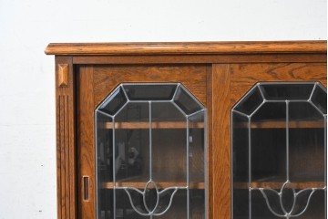中古　三越家具　COUNTRY HOUSE(カントリーハウス)　Brugge(ブルージュ)　ステンドグラス扉のサイドボード　(R-091593)