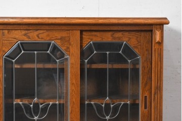 中古　三越家具　COUNTRY HOUSE(カントリーハウス)　Brugge(ブルージュ)　ステンドグラス扉のサイドボード　(R-091593)