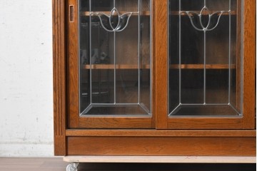 中古　三越家具　COUNTRY HOUSE(カントリーハウス)　Brugge(ブルージュ)　ステンドグラス扉のサイドボード　(R-091593)