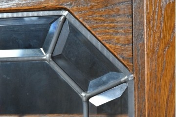 中古　三越家具　COUNTRY HOUSE(カントリーハウス)　Brugge(ブルージュ)　ステンドグラス扉のサイドボード　(R-091593)