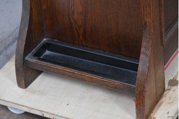 イギリスアンティーク　1940年頃　希少デザイン　ナラ材　多機能デザインが魅力のクラシカルなホールシート　(R-091596)