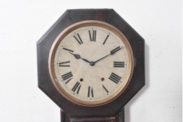 アメリカアンティーク　1900年頃　New Haven Clock Co.(ニューヘブン社)　八角形のシルエットがお洒落な壁掛け時計　(R-091598)