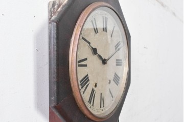 アメリカアンティーク　1900年頃　New Haven Clock Co.(ニューヘブン社)　八角形のシルエットがお洒落な壁掛け時計　(R-091598)