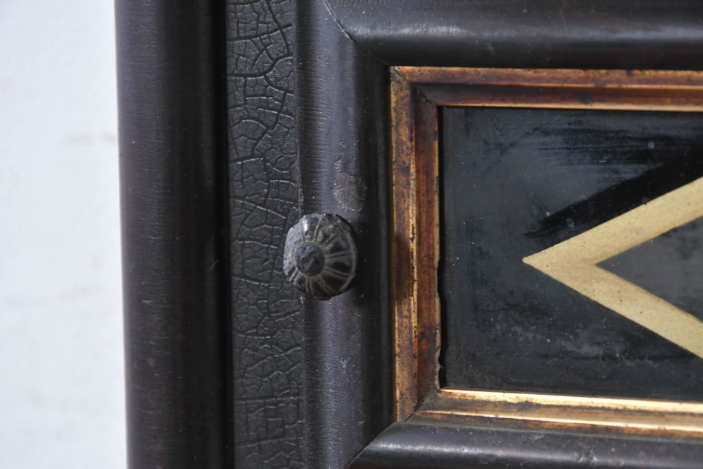アメリカアンティーク　1900年頃　New Haven Clock Co.(ニューヘブン社)　八角形のシルエットと金色のフレームがクラシカルな壁掛け時計　(R-091599)