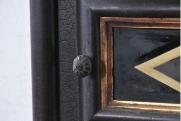 アメリカアンティーク　1900年頃　New Haven Clock Co.(ニューヘブン社)　八角形のシルエットと金色のフレームがクラシカルな壁掛け時計　(R-091599)