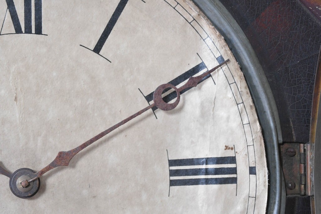 アメリカアンティーク　1900年頃　New Haven Clock Co.(ニューヘブン社)　八角形のシルエットと金色のフレームがクラシカルな壁掛け時計　(R-091599)