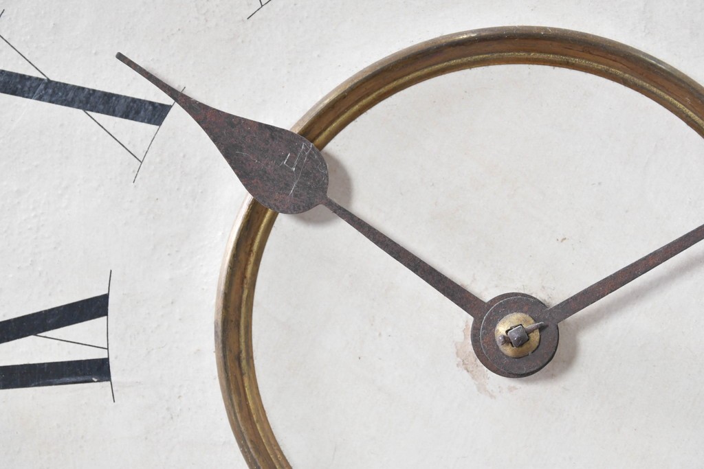 アメリカアンティーク　1900年頃　New Haven Clock Co.(ニューヘブン社)　八角形のシルエットと金色のフレームがクラシカルな壁掛け時計　(R-091600)