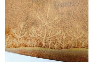 時代物　明治から大正期　松竹梅蒔絵と螺鈿のきらめきが美しい総梨地の御文台　外箱付き　(R-091607)