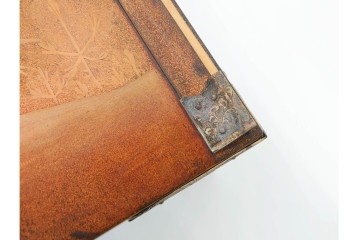 時代物　明治から大正期　松竹梅蒔絵と螺鈿のきらめきが美しい総梨地の御文台　外箱付き　(R-091607)