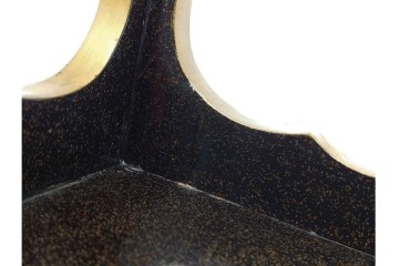 時代物　明治から大正期　松竹梅蒔絵と螺鈿のきらめきが美しい総梨地の御文台　外箱付き　(R-091607)