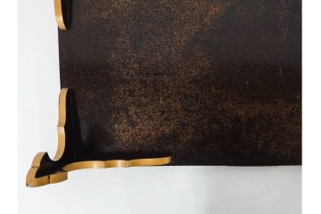時代物　明治から大正期　松竹梅蒔絵と螺鈿のきらめきが美しい総梨地の御文台　外箱付き　(R-091607)