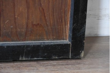 アンティーク建具　昭和初期　木目が際立つ幅広の障子入り帯戸2枚セット　(R-091651)