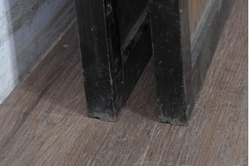 アンティーク建具　昭和初期　木目が際立つ幅広の障子入り帯戸2枚セット　(R-091651)
