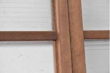 ヴィンテージ建具　昭和中期　横桟入りのレトロなガラス戸2枚セット　(R-091654)