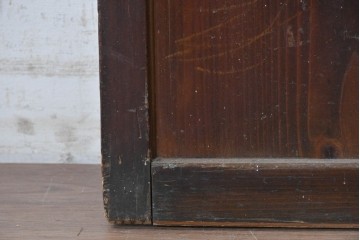 アンティーク建具　明治から大正期　細かな縦格子と腰板が趣深い格子戸1枚　(R-091659)