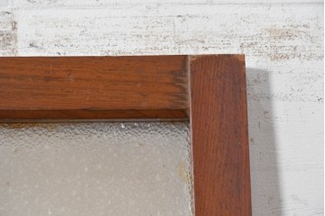 ヴィンテージ建具　昭和中期　温かみのある木色と型板ガラスがレトロなドア1枚　(R-091660)