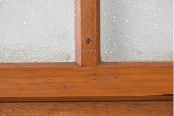 ヴィンテージ建具　昭和中期　温かみのある木色と型板ガラスがレトロなドア1枚　(R-091661)