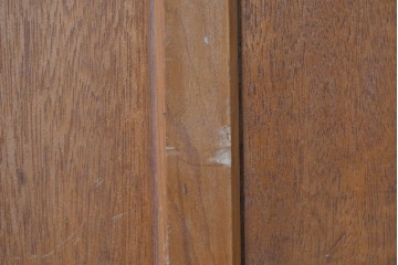 ヴィンテージ建具　昭和中期　温かみのある木色と型板ガラスがレトロなドア1枚　(R-091661)