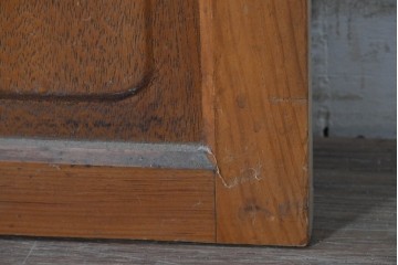 ヴィンテージ建具　昭和中期　温かみのある木色と型板ガラスがレトロなドア1枚　(R-091661)