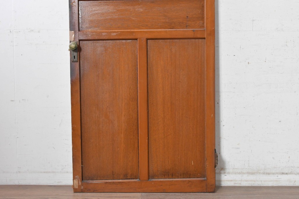 ヴィンテージ建具　昭和中期　診察室の文字入り　レトロな型板ガラスが印象的なドア1枚　(R-091662)