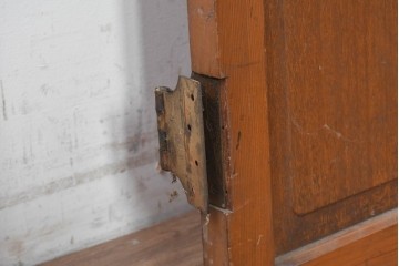 ヴィンテージ建具　昭和中期　診察室の文字入り　レトロな型板ガラスが印象的なドア1枚　(R-091662)