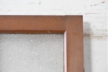 ヴィンテージ建具　昭和中期　型板ガラスとドアノブのプレートがレトロで趣深いドア1枚　(R-091663)