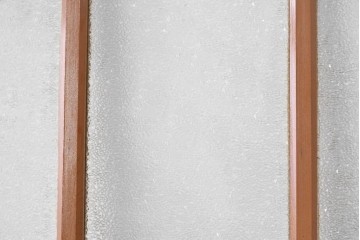 ヴィンテージ建具　昭和中期　型板ガラスとドアノブのプレートがレトロで趣深いドア1枚　(R-091663)