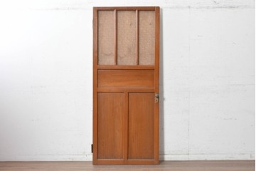 ヴィンテージ建具　昭和中期　型板ガラスが印象的なドア1枚　(R-091664)