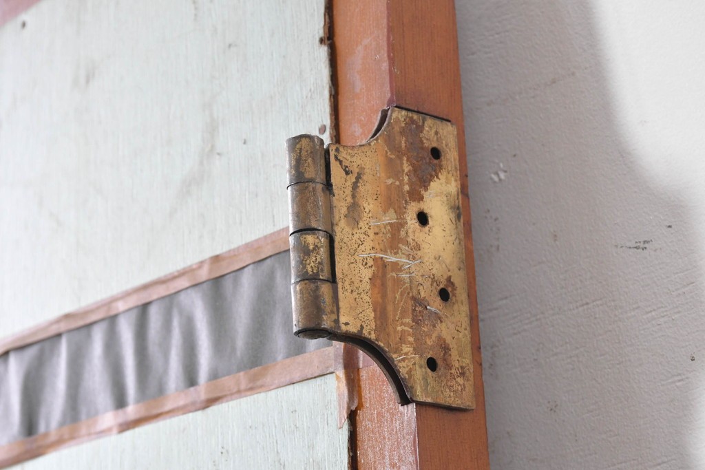 ヴィンテージ建具　昭和中期　型板ガラスが印象的なドア1枚　(R-091664)