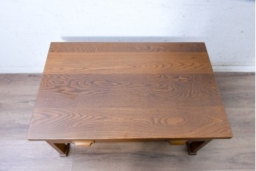 中古　美品　職人手作りの高級品!　栓材　在銘(木地師 了・塗師 山本)　木目の美しい文机　(R-091665)
