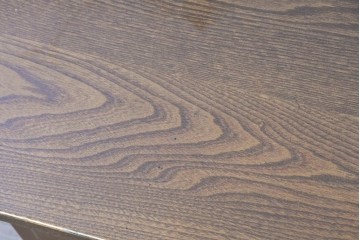 中古　美品　職人手作りの高級品!　栓材　在銘(木地師 了・塗師 山本)　木目の美しい文机　(R-091665)