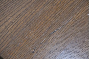 和製アンティーク　大正から昭和初期　総欅(ケヤキ)材　一枚板天板の角型ちゃぶ台　(R-091667)