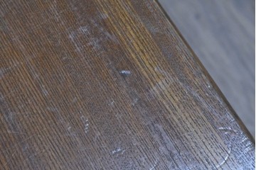 和製アンティーク　大正から昭和初期　総欅(ケヤキ)材　一枚板天板の角型ちゃぶ台　(R-091667)