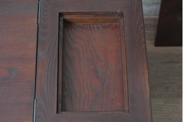 和製ヴィンテージ　指物家具　栗材　変わった造りが面白い折り畳み式文机　(R-091668)