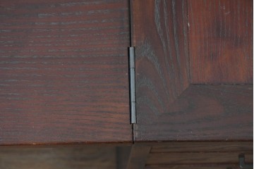 和製ヴィンテージ　指物家具　栗材　変わった造りが面白い折り畳み式文机　(R-091668)