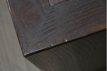 和製ヴィンテージ　指物家具　栗材　変わった造りが面白い折り畳み式文机　(R-091668)