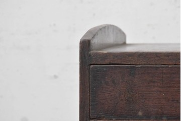 和製アンティーク　明治から大正期　三方栗材　引き出し2杯付きの素朴な文机　(R-091669)
