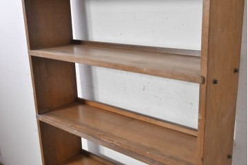 《ペイント仕上げ限定》　和製ヴィンテージ　シンプルなオープンタイプのブックシェルフ　(R-091676)