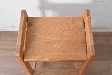 和製ヴィンテージ　タモ材　あたたかみのある木肌の楔(くさび)式踏み台　(R-091678)