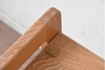 和製ヴィンテージ　タモ材　あたたかみのある木肌の楔(くさび)式踏み台　(R-091678)