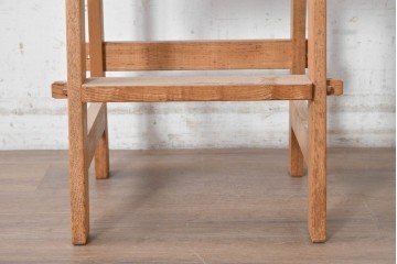 和製ヴィンテージ　タモ材　あたたかみのある木肌の楔(くさび)式踏み台　(R-091678)