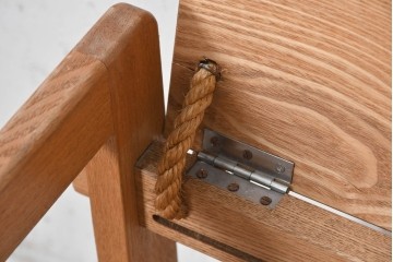 和製ヴィンテージ　タモ材　あたたかみのある木肌の楔(くさび)式踏み台　(R-091678)