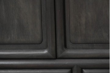 和製アンティーク　昭和初期から昭和中期　紫檀材　透かし彫りと牡丹の彫刻が趣深い茶棚　(R-091684)