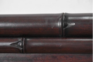 和製ヴィンテージ　昭和中期　紫檀(シタン)材　竹に虎の彫刻と竹モチーフのフレームが印象的な衝立　(R-091687)
